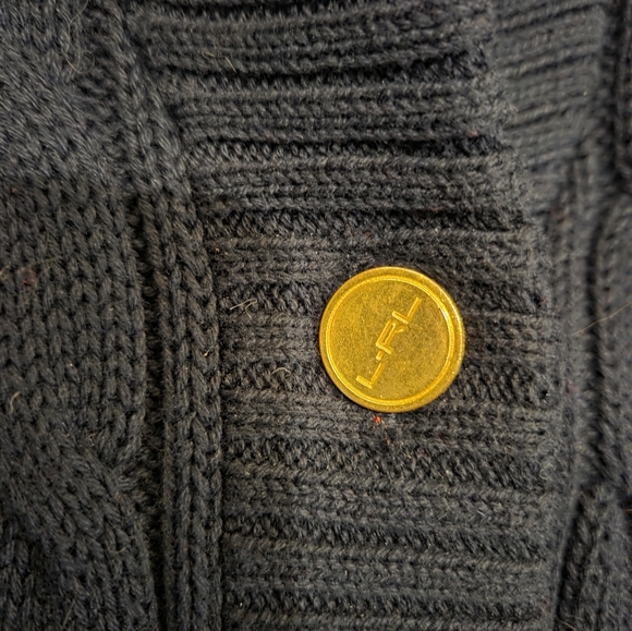 Navy Blue Cable Knit Cardigan - Picture 12 of 13